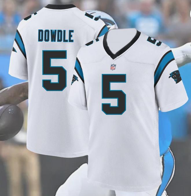 women Carolina Panthers #5 Dowdle white 2025 Nike NFL jersey(1)->women nfl jersey->Women Jersey